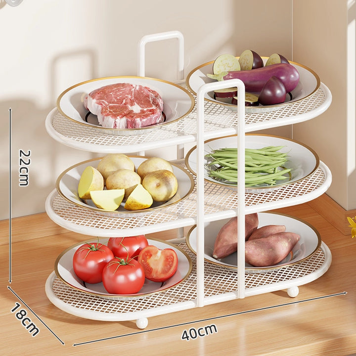 Four-Tier Mesh Kitchen Countertop Organizer Rack