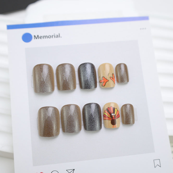 Artificial nail set with creative Oktoberfest designs Kalsten
