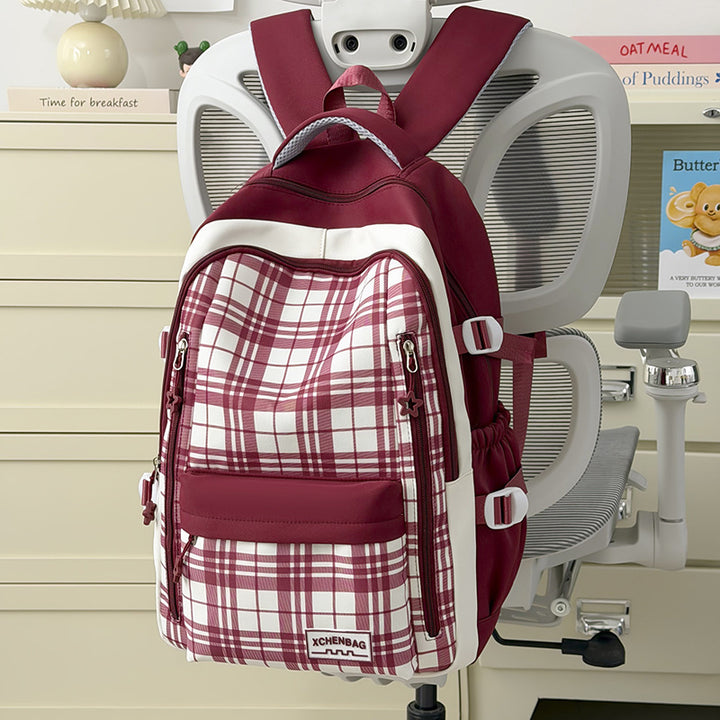Stylish Checkered Patterned Backpack Kalsten