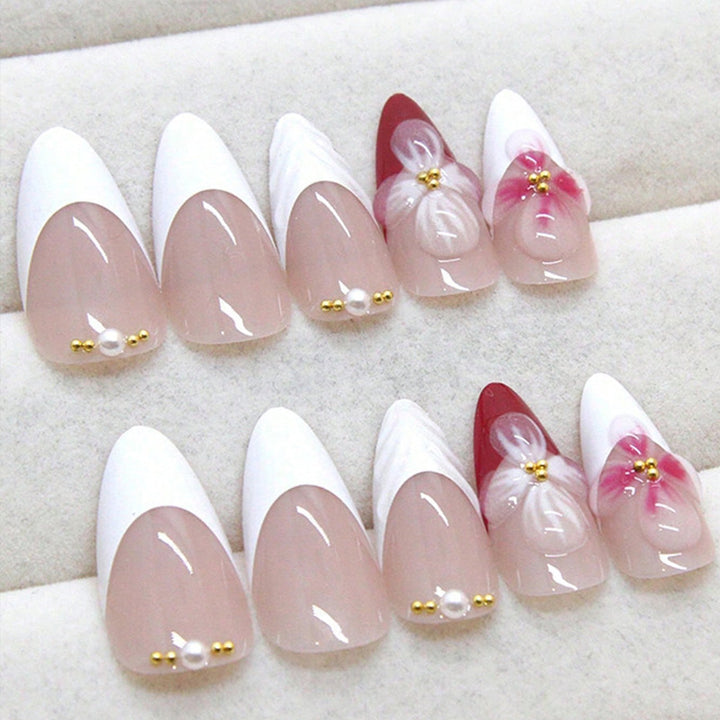 Floral Design Stiletto Press-On Nails Kalsten