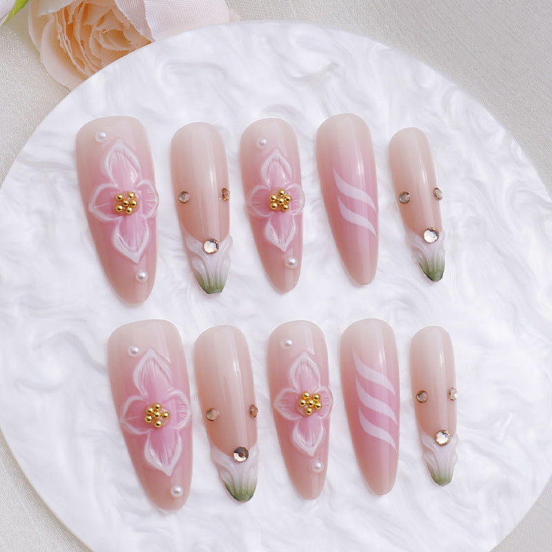 Floral Artistic Press-On Nails