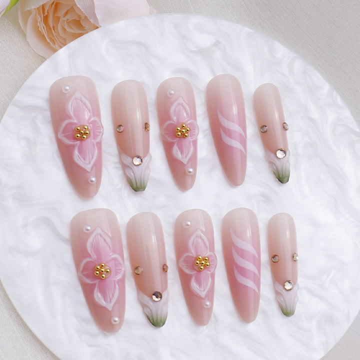 Floral Artistic Press-On Nails