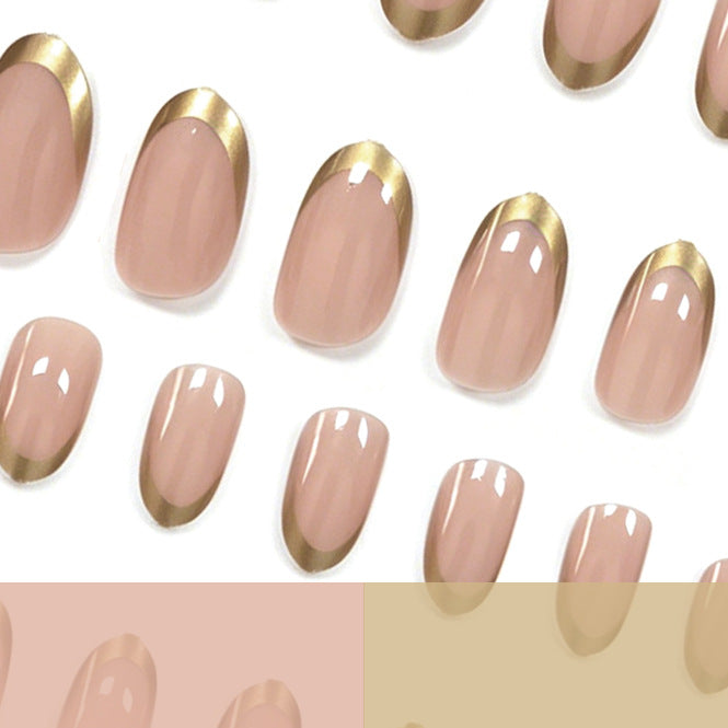 Elegant Metallic French Tip Nail Enhancements Kalsten
