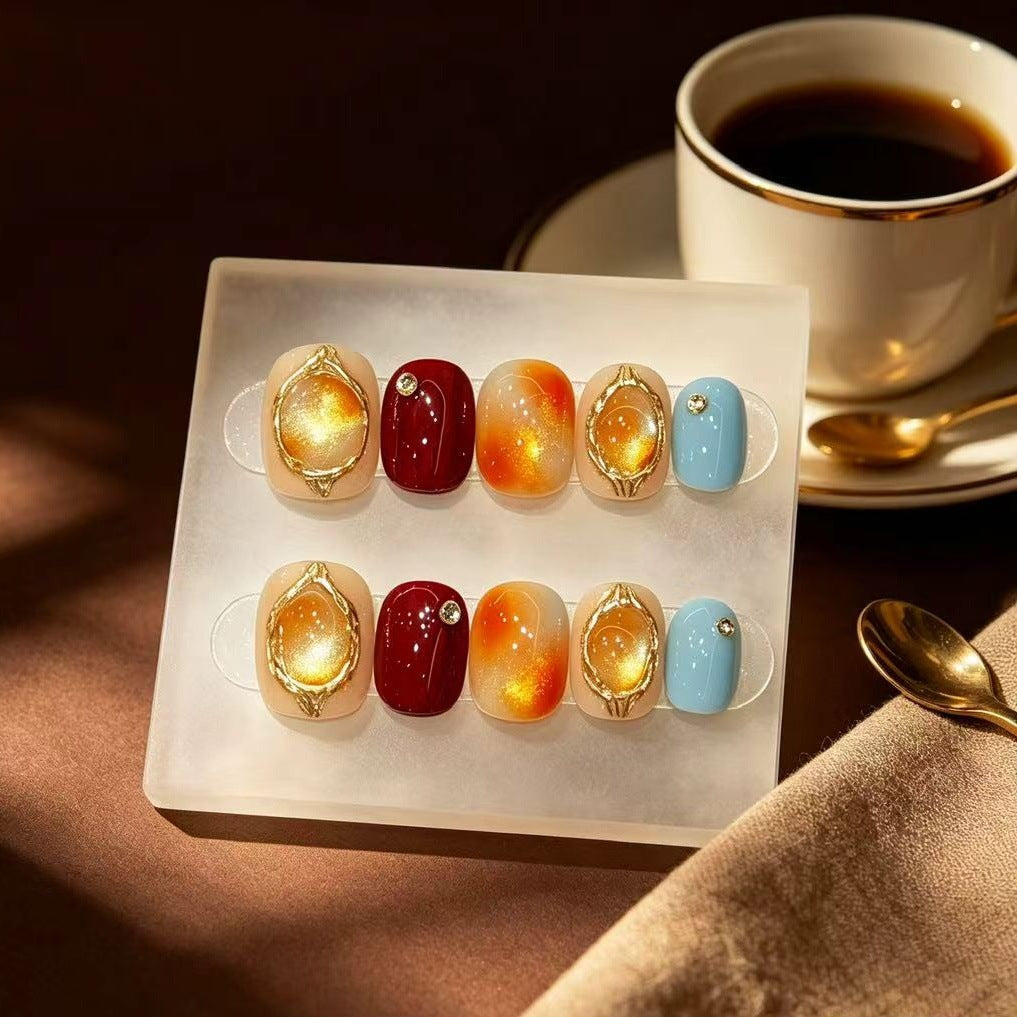 Embedded Gemstone Nail Art Kalsten