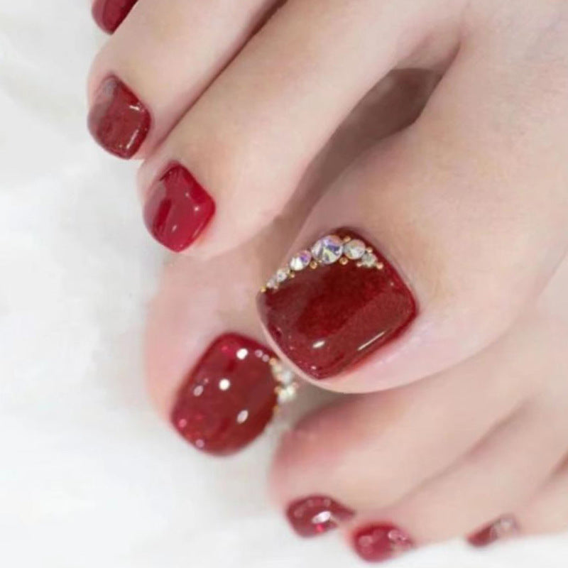 Rhinestone-Accent Press-On Toenails Kalsten