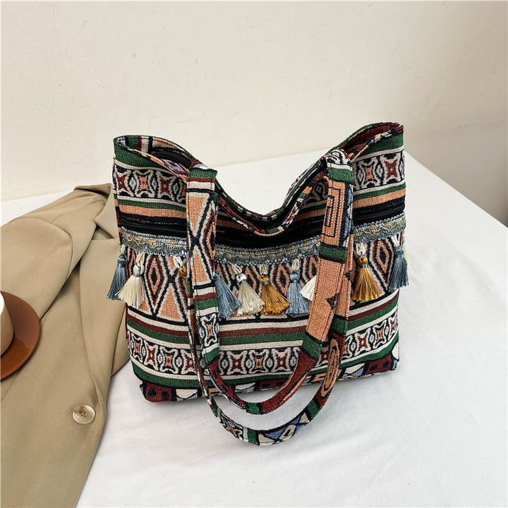 Artistic Geometric Print Tote Bag