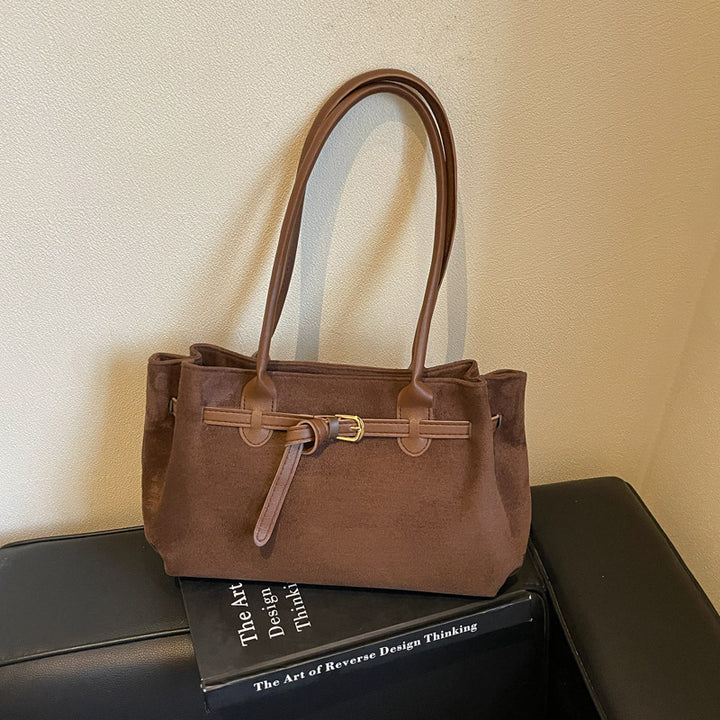 Suede Finish Everyday Handheld Bag