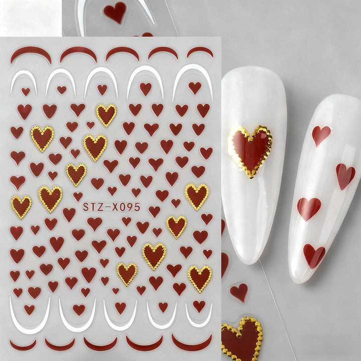 Heart-Shaped Nail Art Stickers