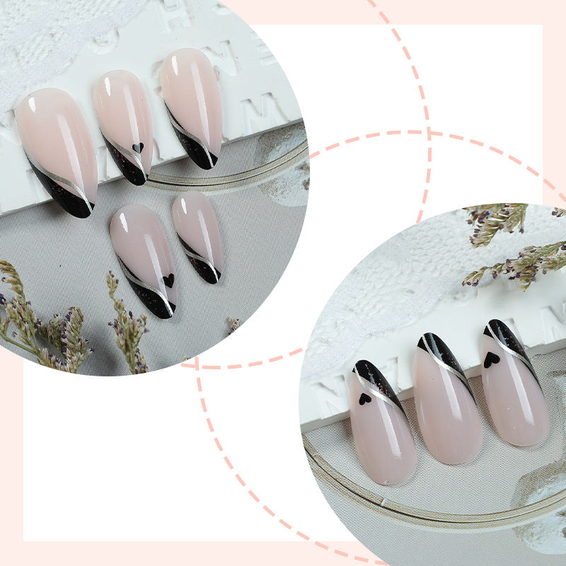 Premium Decorative Press-On Nail Set with Elegant French Design Kalsten