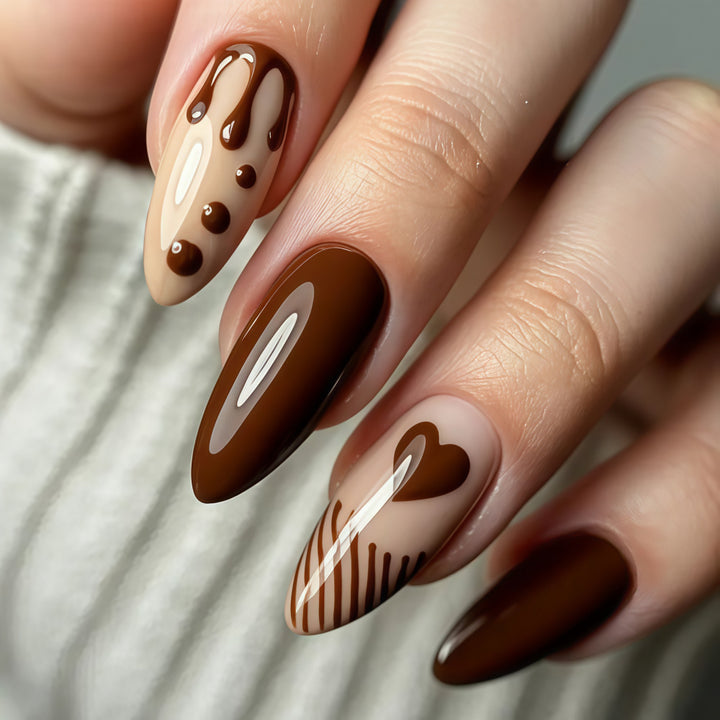 Artificial nails with creative heart and chocolate designs Kalsten