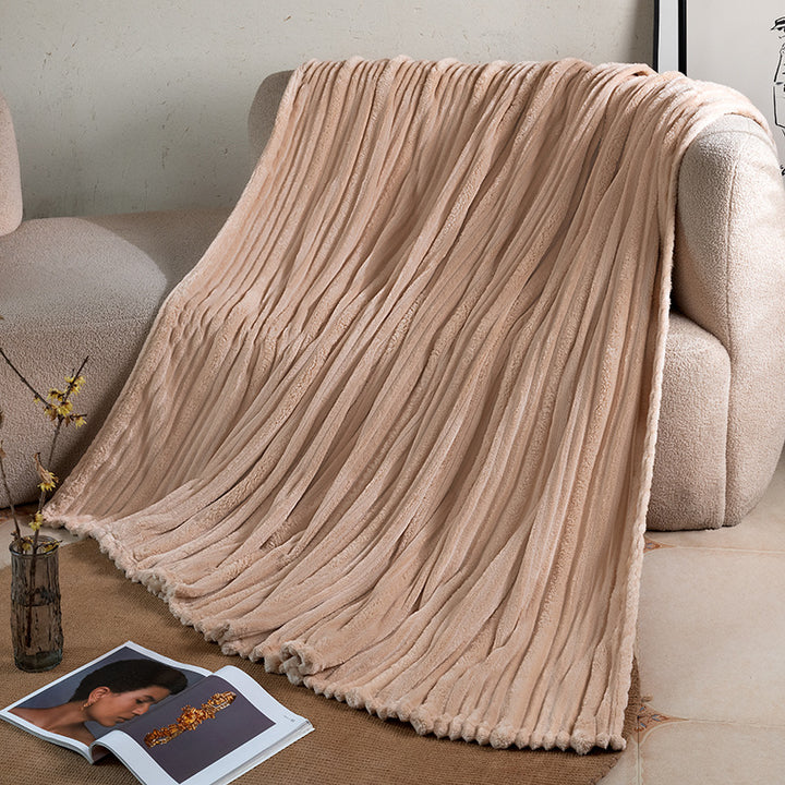Women's plush blanket with ribbed structure Kalsten