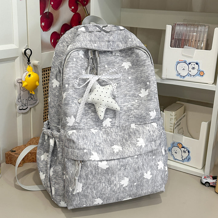 Trendy Leaf-Patterned School Backpack Kalsten
