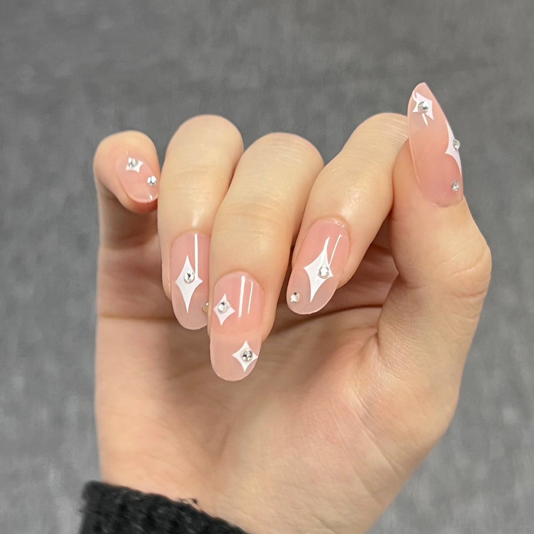 Artistic acrylic nails with glamorous glitter design Kalsten