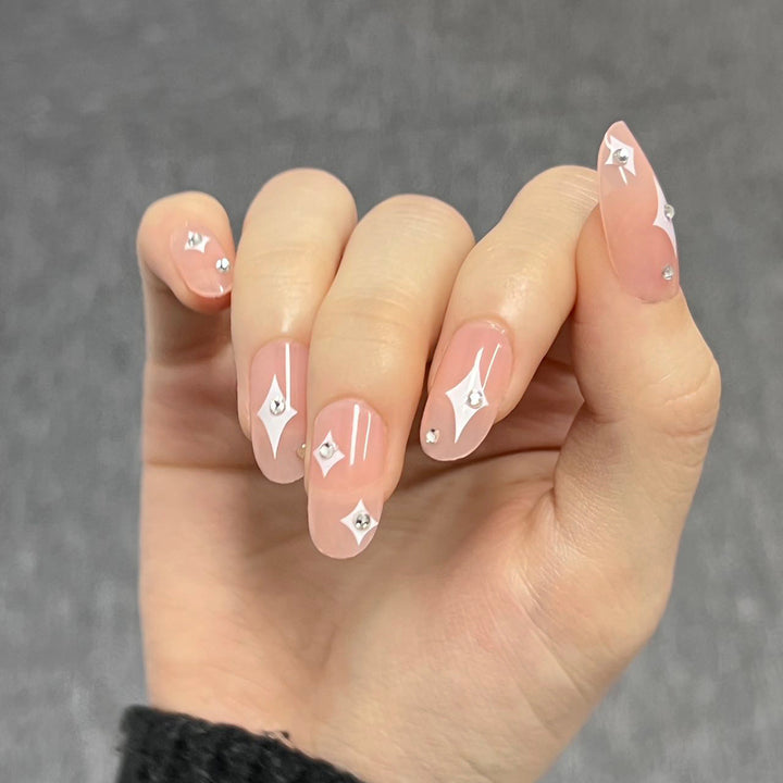 Artistic acrylic nails with glamorous glitter design Kalsten