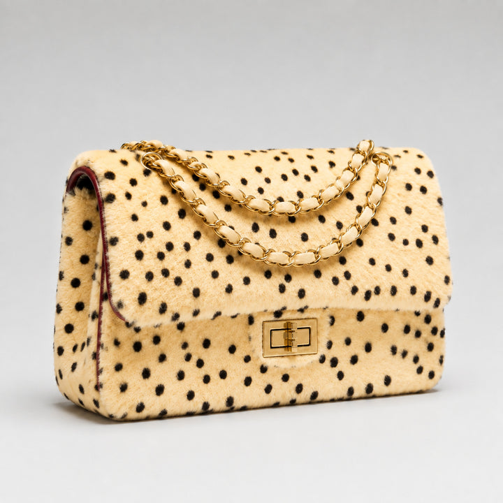 Luxurious Textured Chain Handle Handbag