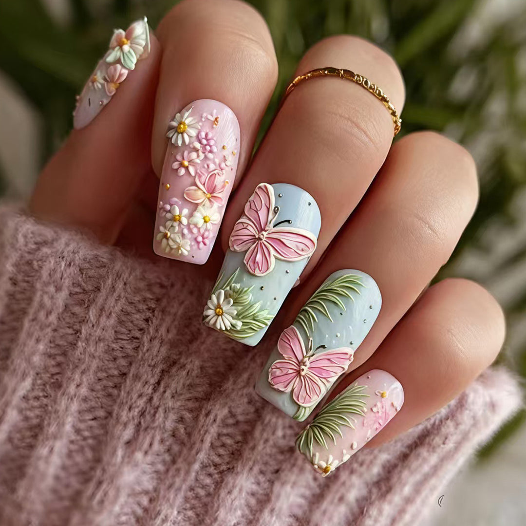3D Floral Butterfly Nail Art Kalsten