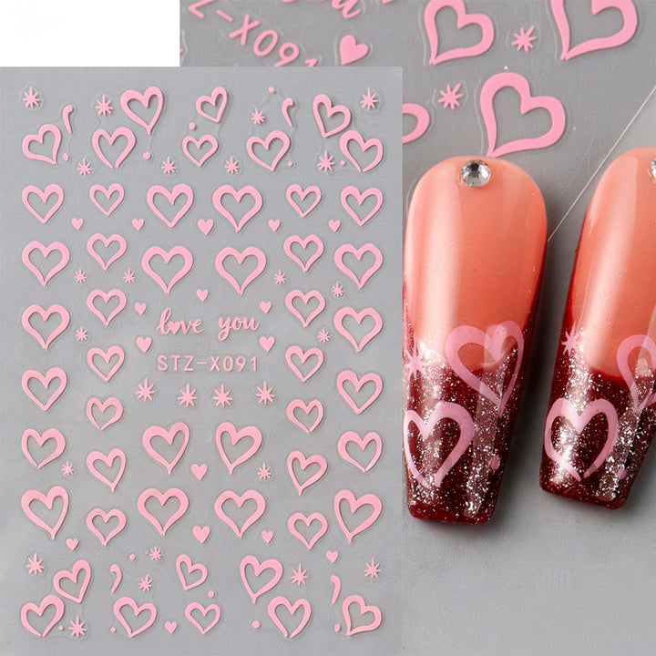 Heart-Shaped Nail Art Stickers
