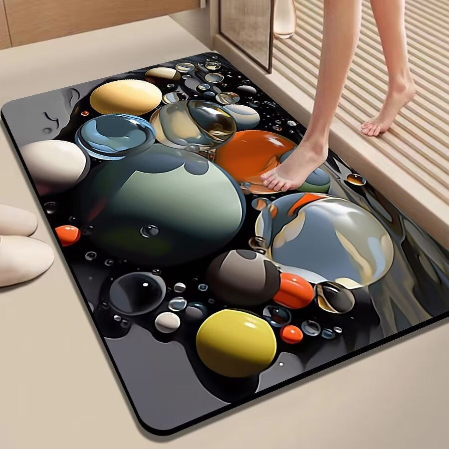 Colorful Pebble-Themed Floor Mat Kalsten