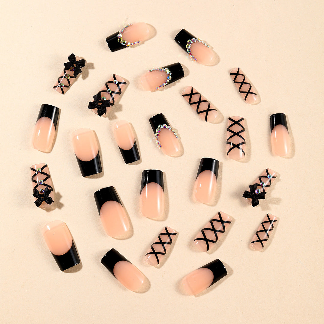 Decorative 3D Nail Art Extensions with Bow Accents Kalsten