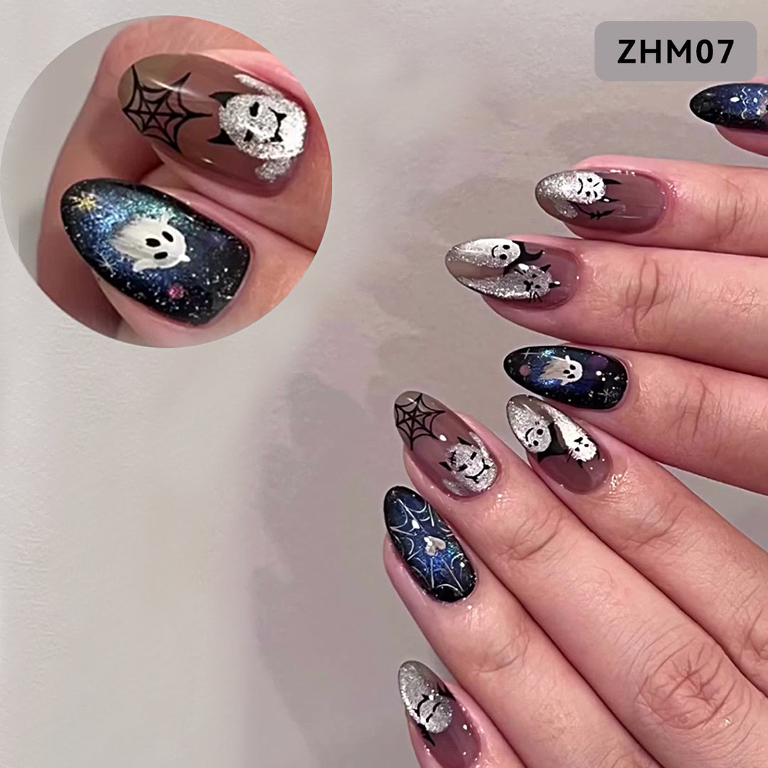 Decorative Press-On Nail Set with Artful Designs Kalsten
