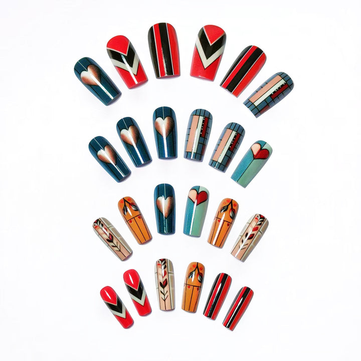 Artistic Heart-Inspired Nail Art Kalsten
