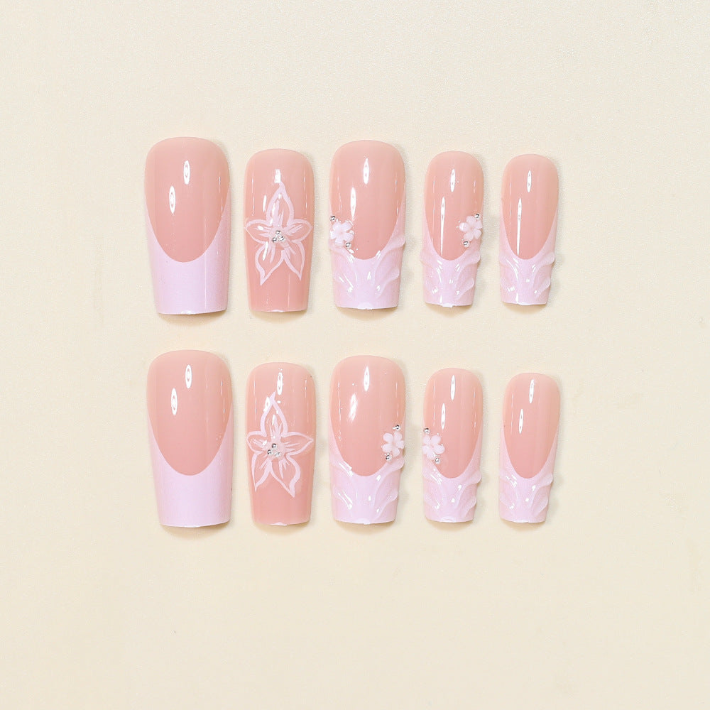 Elegant Floral Press-On Nail Art Kalsten