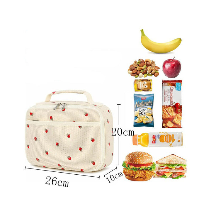 Strawberry Print Insulated Lunch Bag