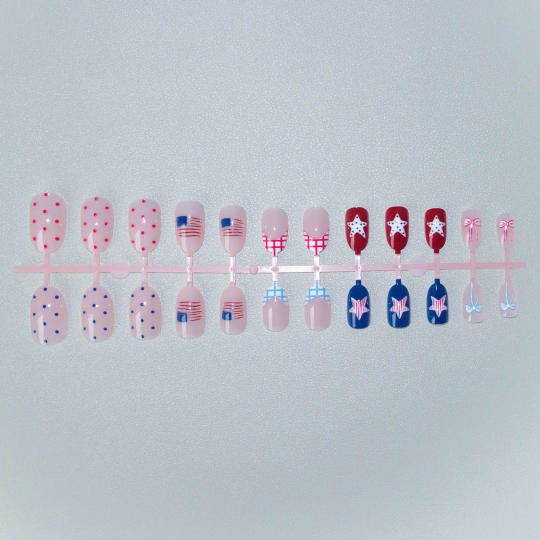 Patriotic Themed Acrylic Nail Art