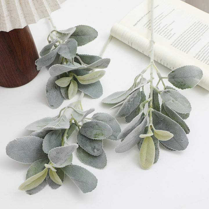 Decorative artificial flower branch with fine leaves