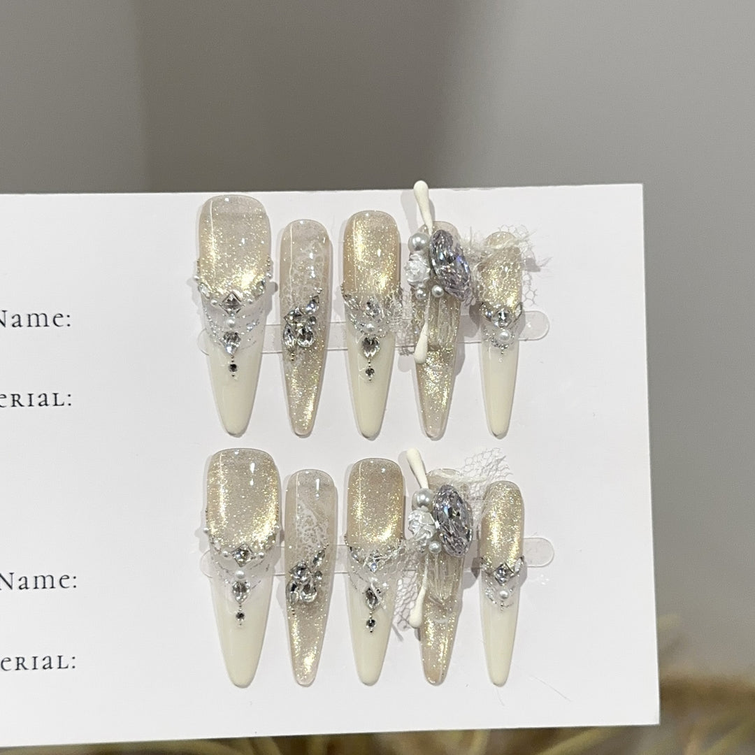 Elegant Decorative Press-On Nail Art