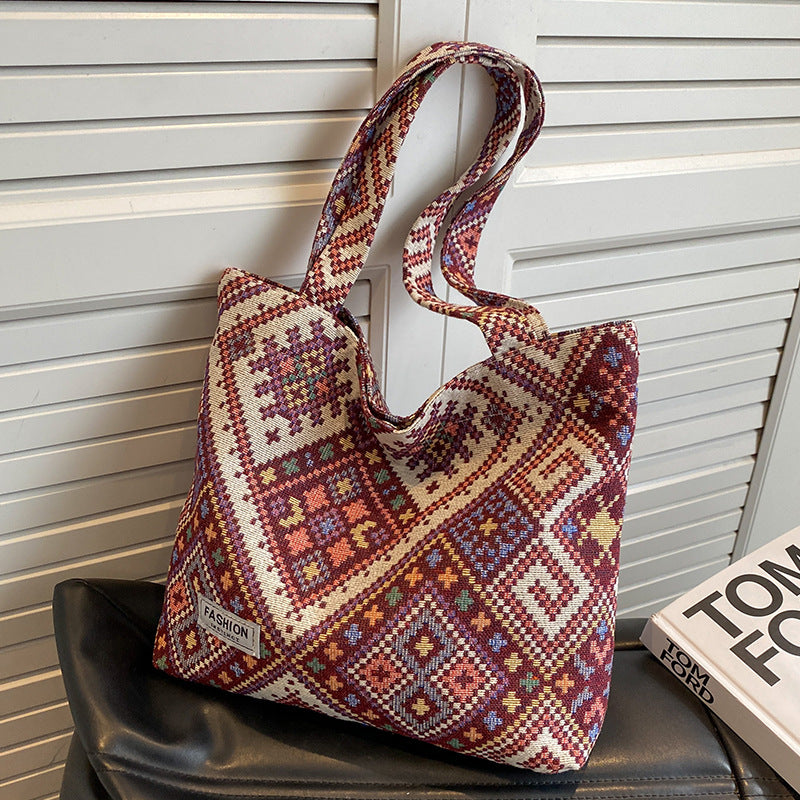 Artistic Ethnic Patterned Tote Bag