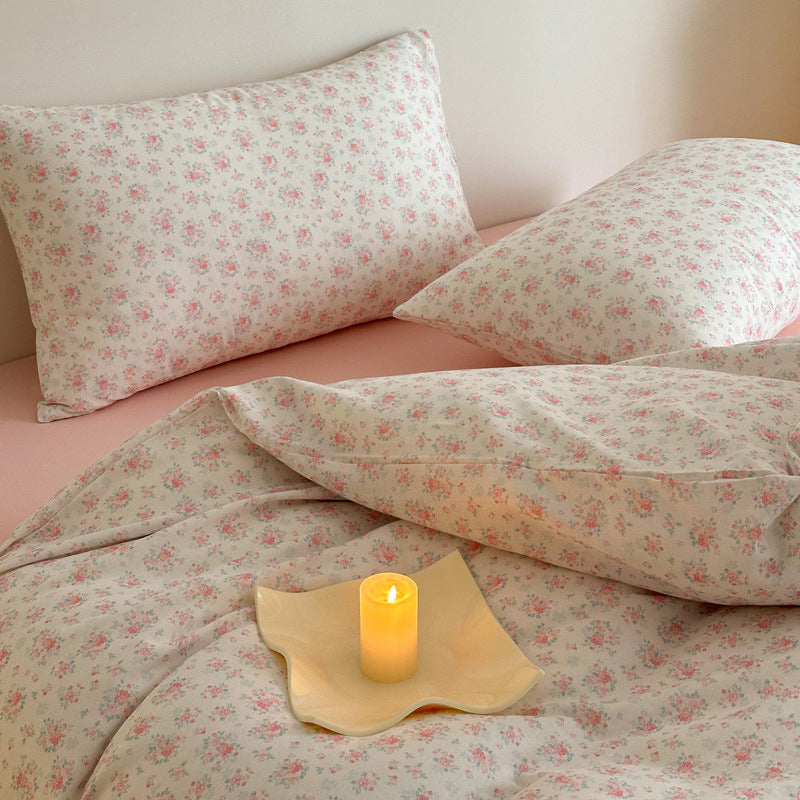 Cotton percale duvet cover and pillowcase set