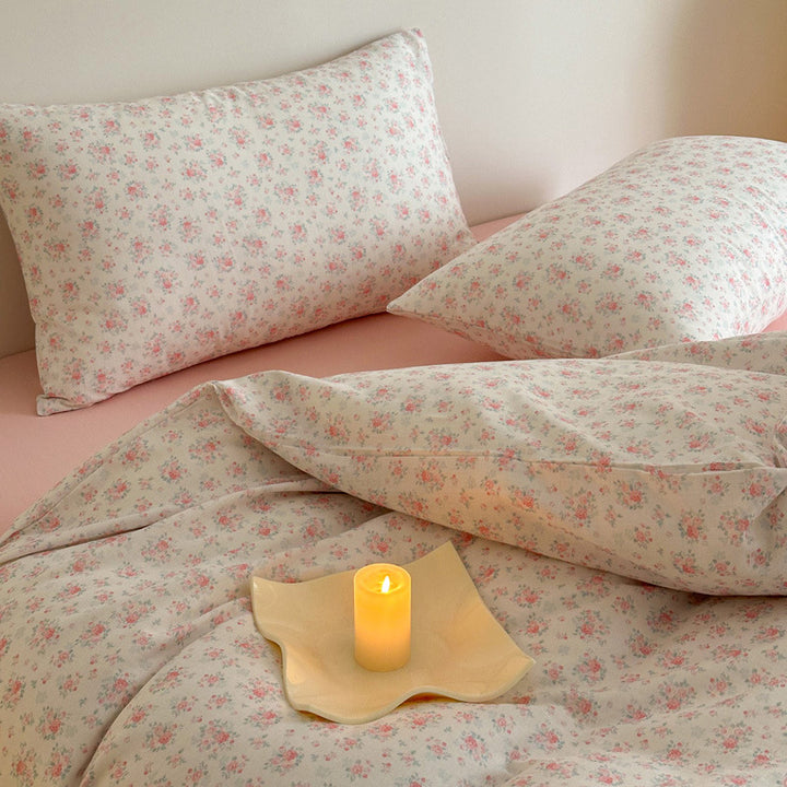 Cotton percale duvet cover and pillowcase set