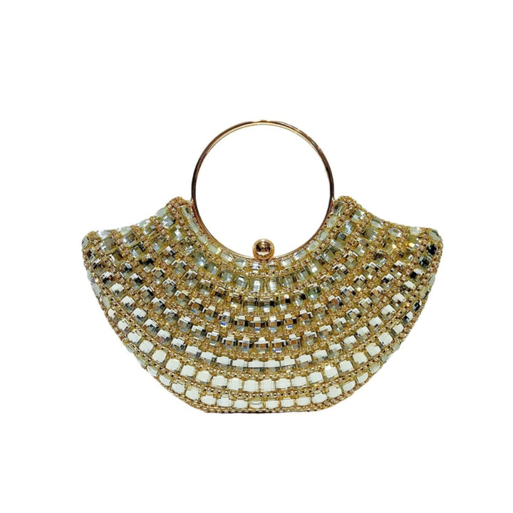 Rhinestone-Embellished Clutch Handbag