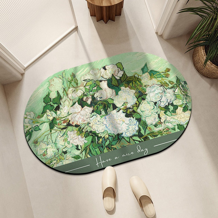 Floral-Themed Decorative Area Mat