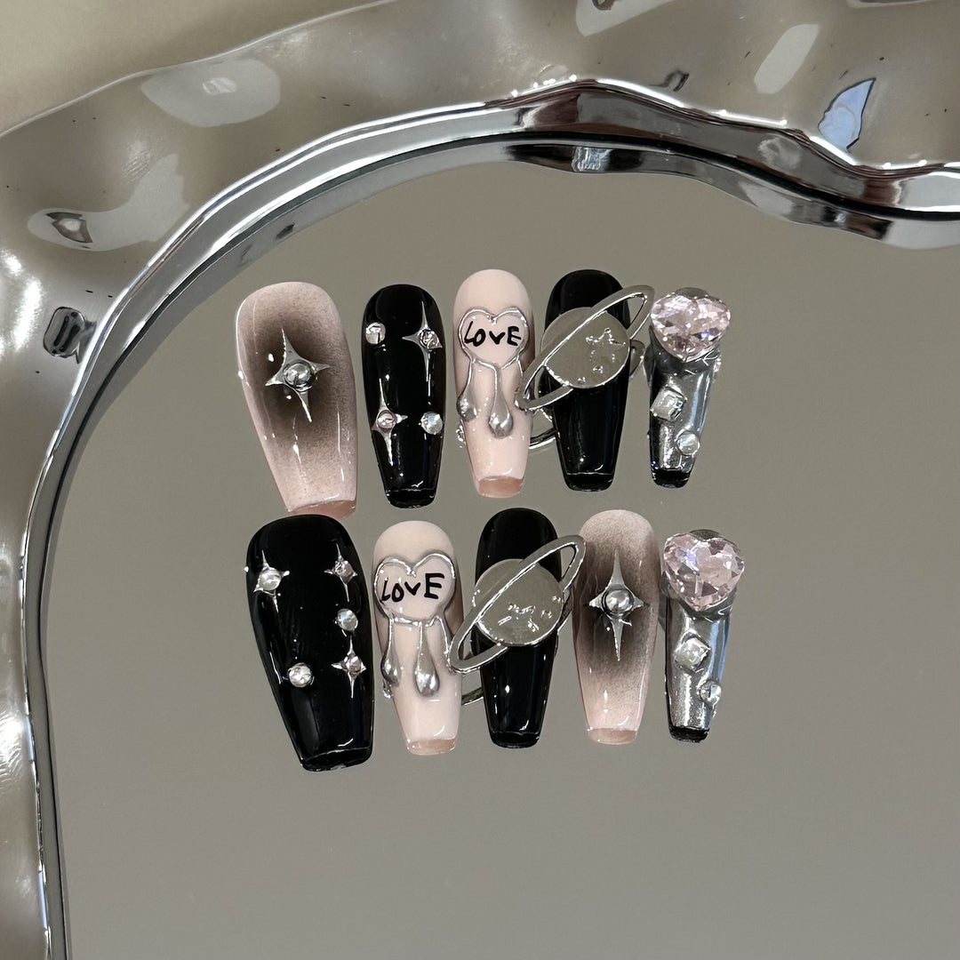 Themed Space-Inspired Press-On Nail Art Set