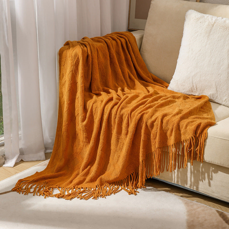 Premium Textured Knit Throw Blanket Kalsten