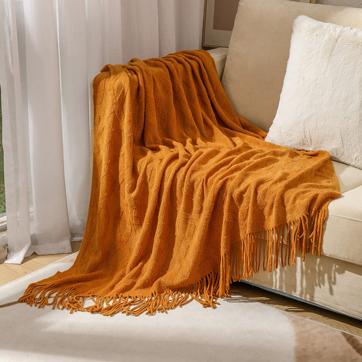 Premium Textured Knit Throw Blanket Kalsten