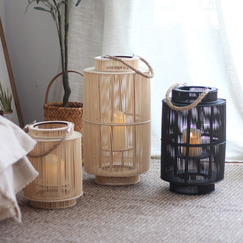 Decorative lantern made of woven material Kalsten