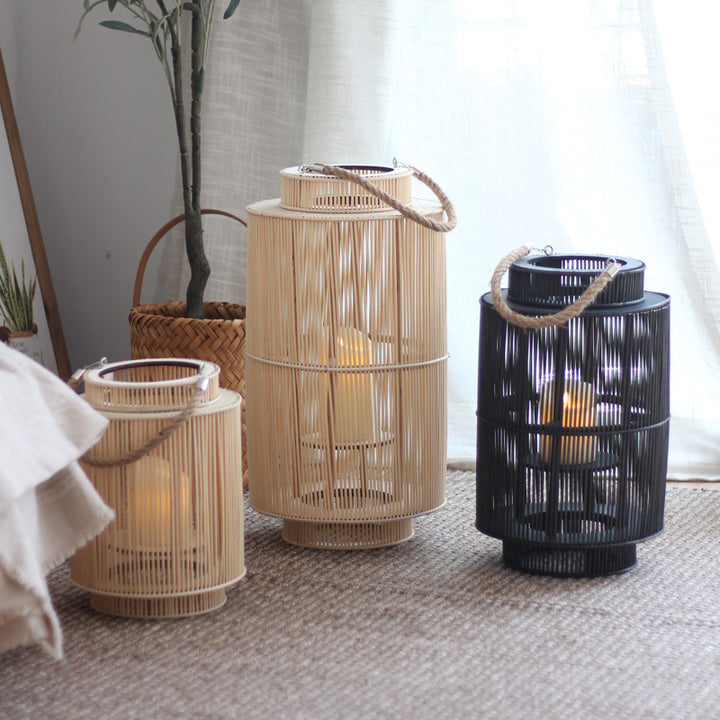 Decorative lantern made of woven material Kalsten