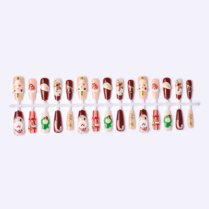 Festive Holiday-Themed Press-On Nail Art Set Kalsten 1790636317