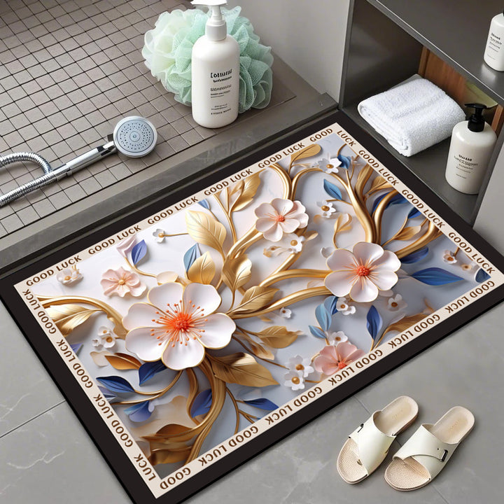 Floral Patterned Bath Mat Kalsten