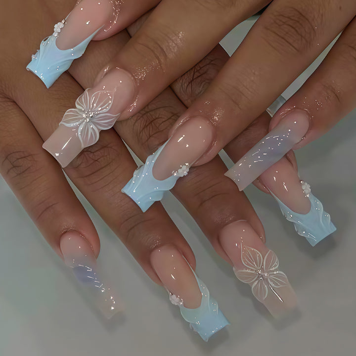 3D Floral Decorative Press-On Nail Art Kalsten