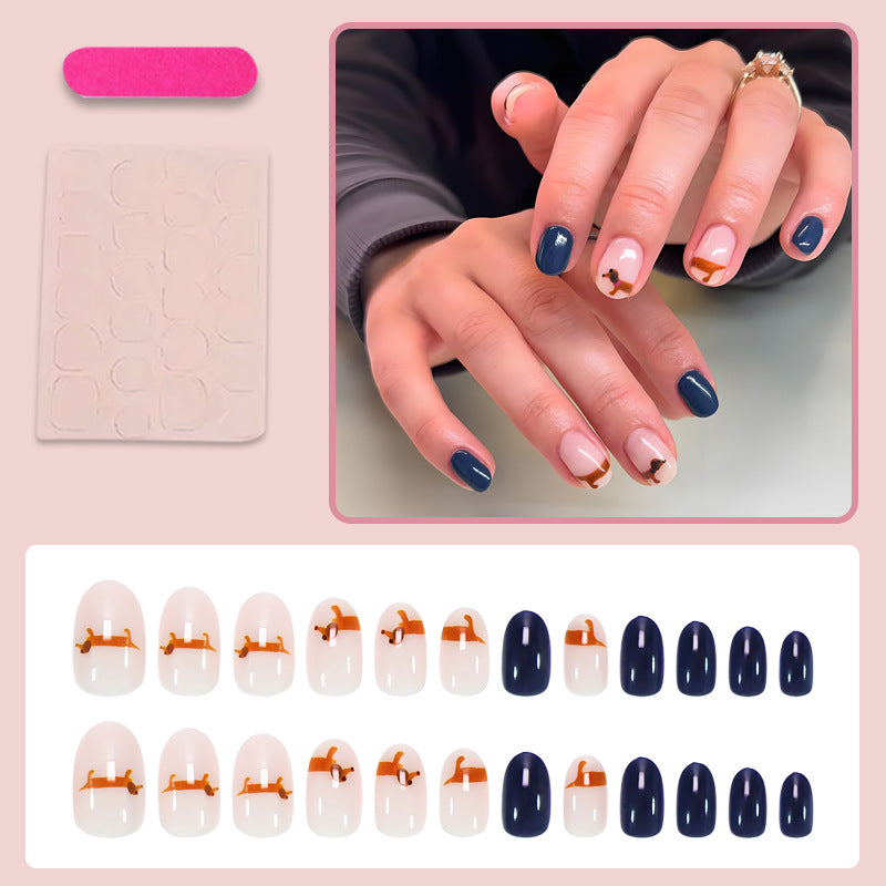 Acrylic nail set with creative animal motifs and elegant accents Kalsten