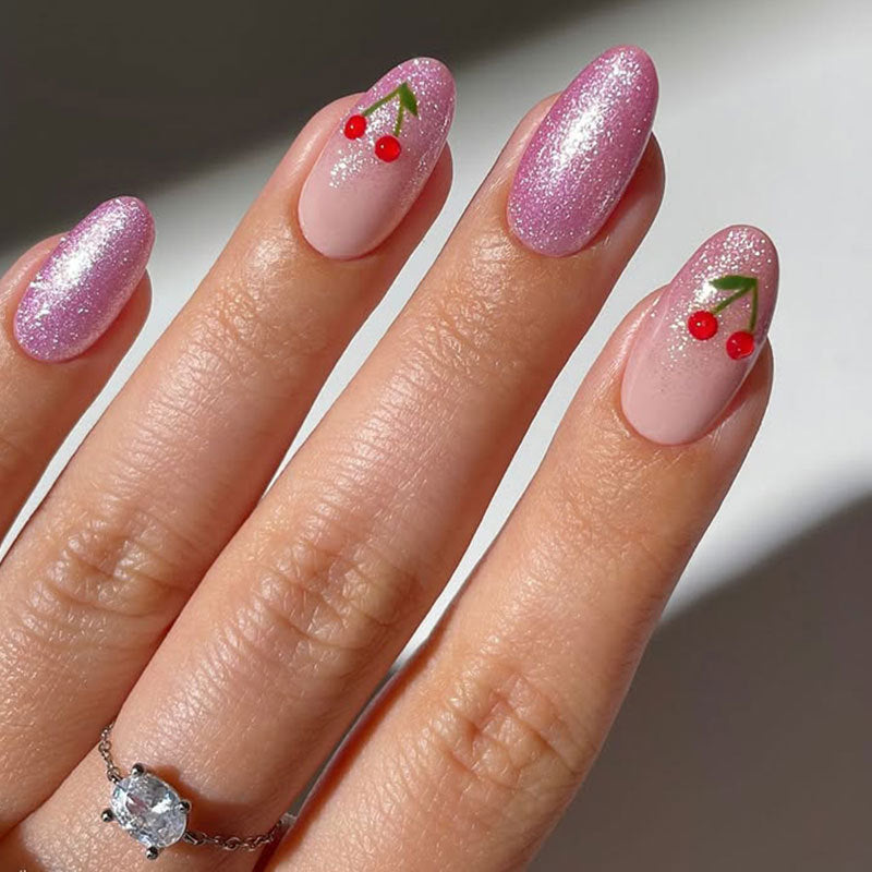 Chic Cherry Blossom Nail Art