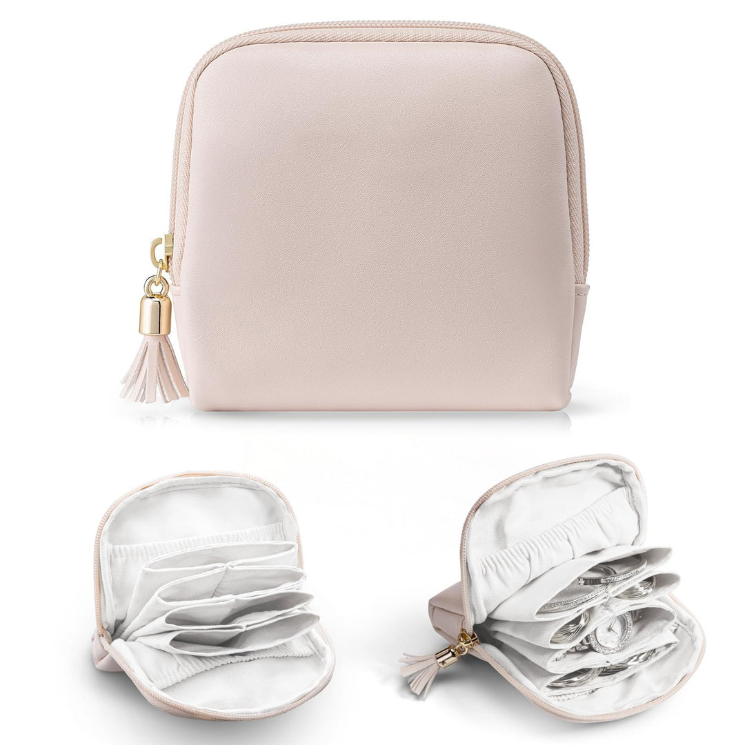 Cosmetic organizer with structured interior and elegant tassel Kalsten