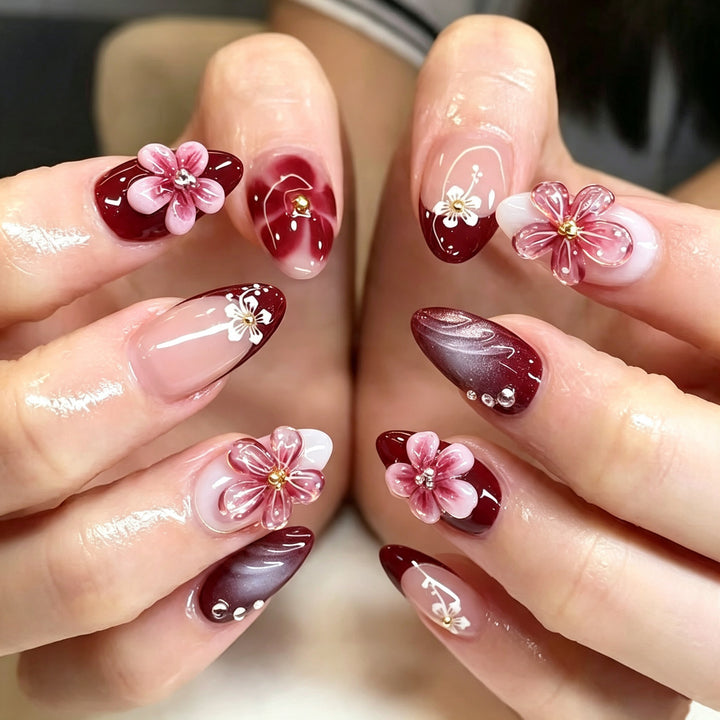 Floral Embellished Press-On Nail Art Kalsten 1790636289