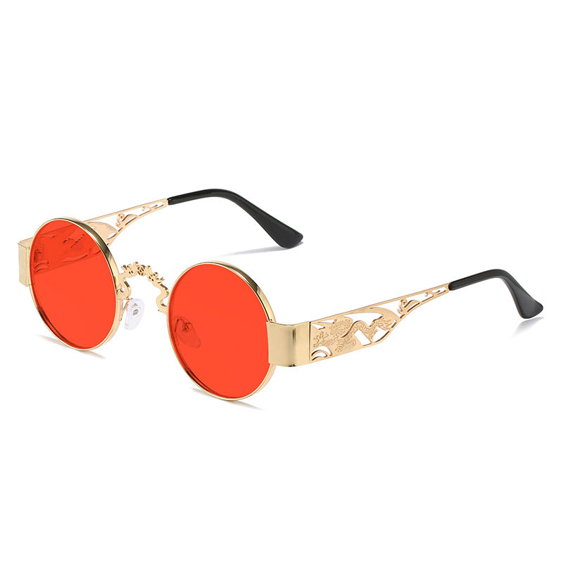 Women's artistic round sunglasses with elegant filigree frame Kalsten