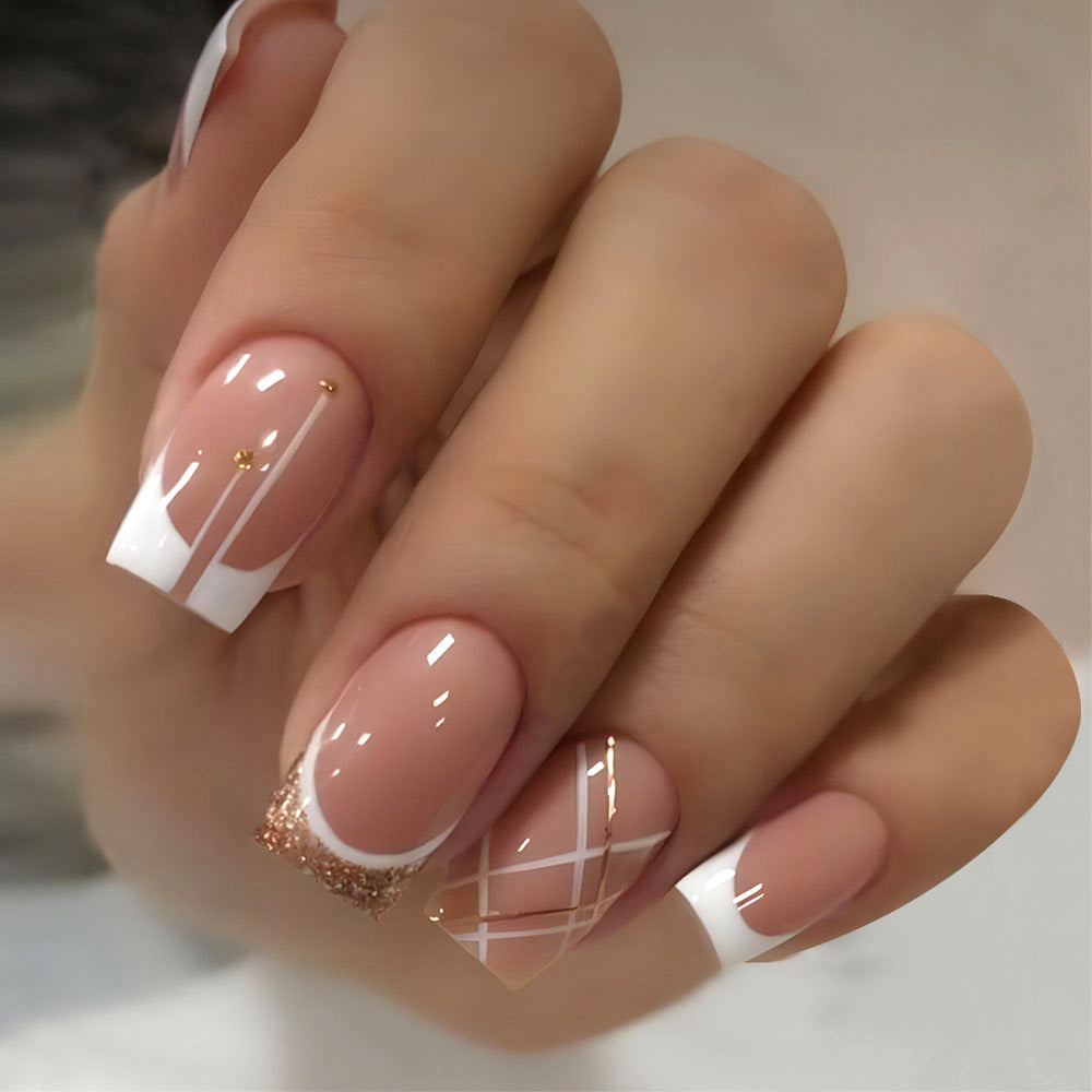Elegant French Tip Acrylic Nail Art Kalsten