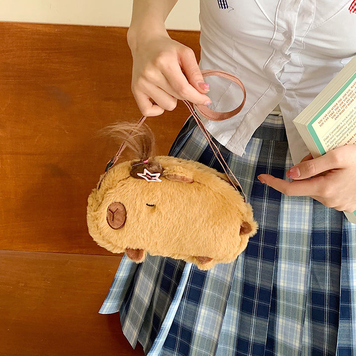 Plush Shoulder Bag with Cute Animal Design Kalsten
